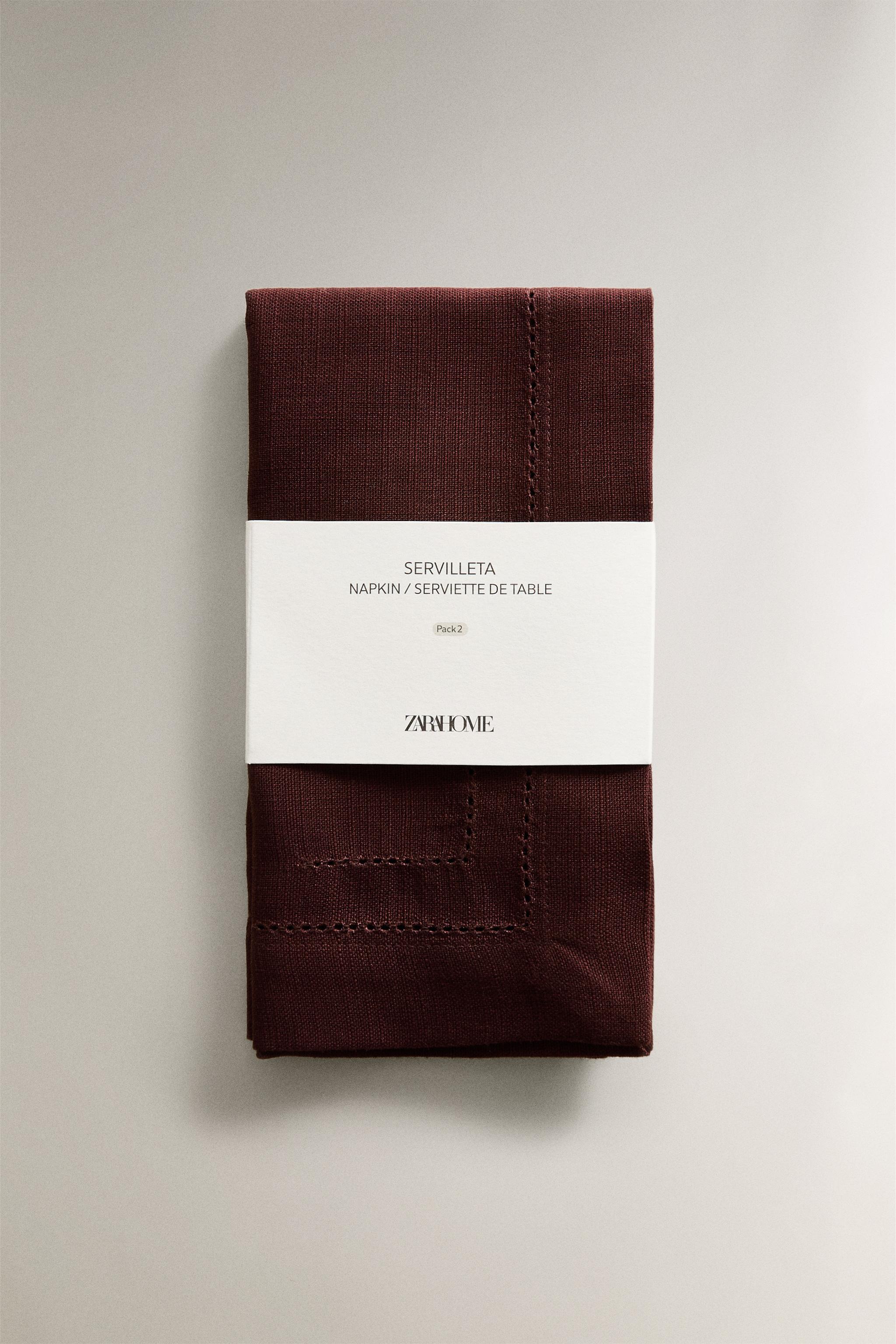 SET OF HEMSTITCHED COTTON NAPKINS (SET 2)